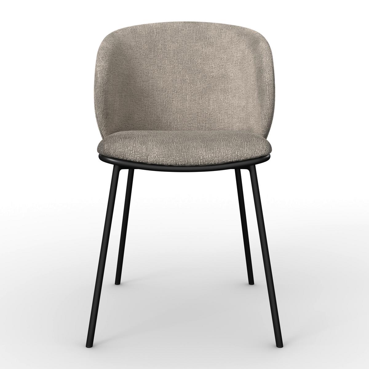 Stolička Malea MALEA - čierna/sivobéžová, Modern, kov/drevo (49/81/52cm) - Bessagi Home