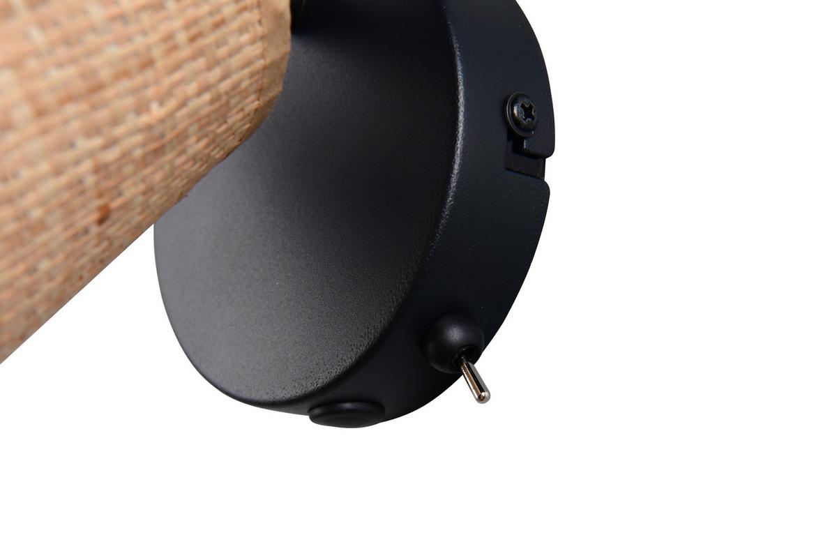 Strahler Naturfarben Schwarz B: 22,5 cm - Schwarz/Naturfarben, Natur, Textil/Metall (10/22,5/17,6cm)