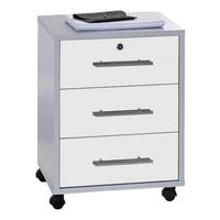 Rollcontainer Office Edition Grau/weiß B: 44 Cm - Weiß/Grau, MODERN, Holzwerkstoff/Kunststoff (44/58/40cm) - MID.YOU