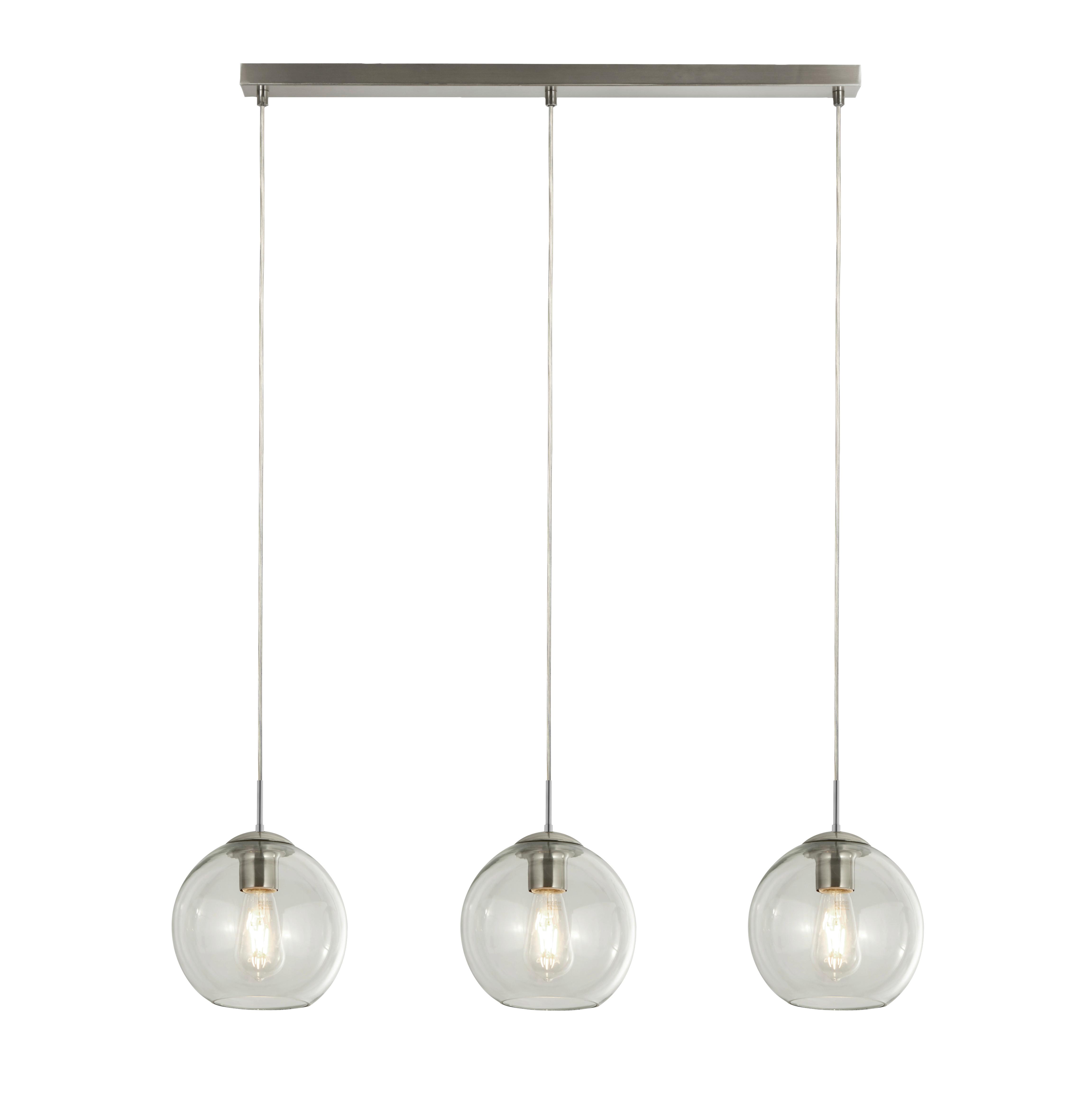 Hängeleuchte Balls H: 150 cm 3-Flammig, höhenverstellbar - Chromfarben, KONVENTIONELL, Glas/Metall (86/20/150cm)