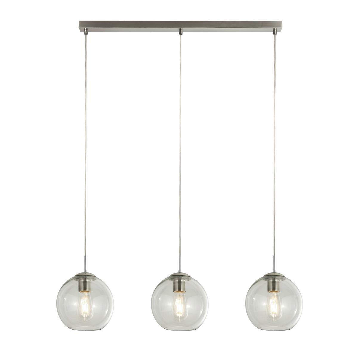 Hängeleuchte Balls H: 150 cm 3-Flammig, höhenverstellbar - Chromfarben, KONVENTIONELL, Glas/Metall (86/20/150cm)
