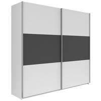 Schwebetürenschrank 218 cm Saturn Weiß Dekor - Graphitfarben/Weiß, KONVENTIONELL, Holzwerkstoff (218/210/59cm)