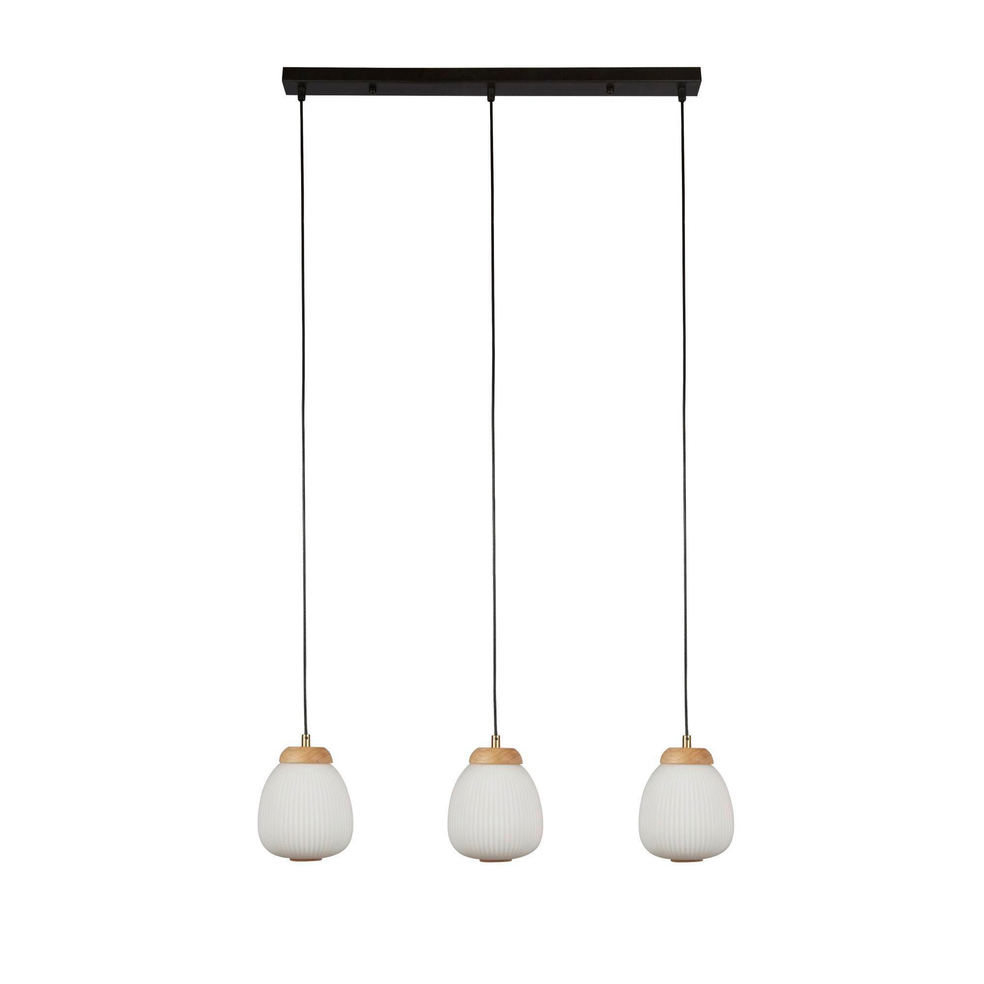 Hängeleuchte 31411-3na - Schwarz/Weiß, Basics, Glas/Metall (20/15/78,5cm)