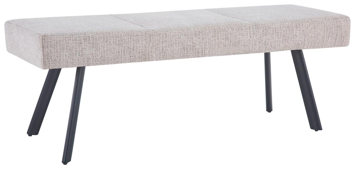 Sitzbank Paros Ohne Lehne Beige, B: 140 Cm - Beige/Schwarz, KONVENTIONELL, Textil (140/49/47cm) - MID.YOU