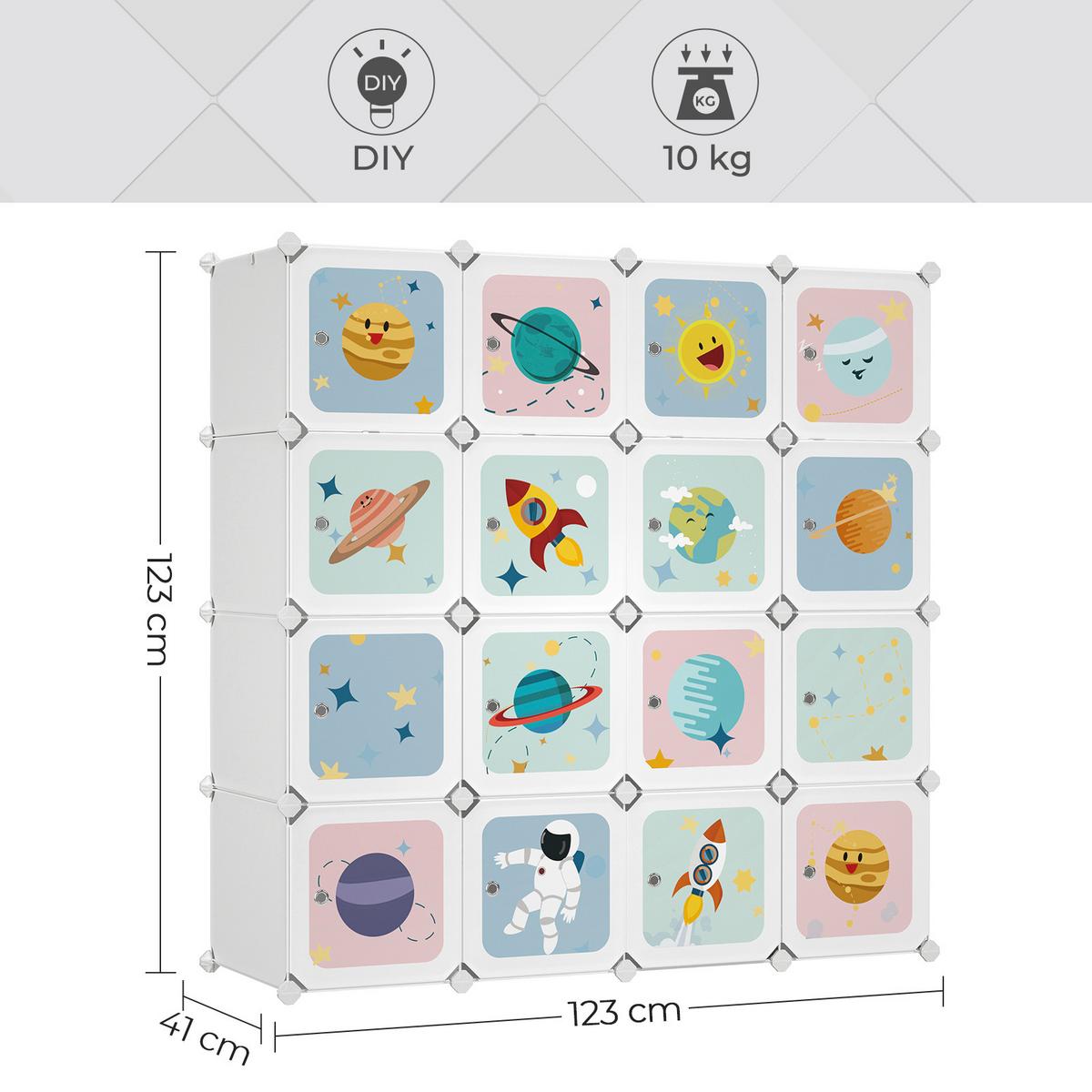 KINDERREGAL Weiß B: 123 cm - Weiß, Basics, Kunststoff/Metall (123/123/41cm)
