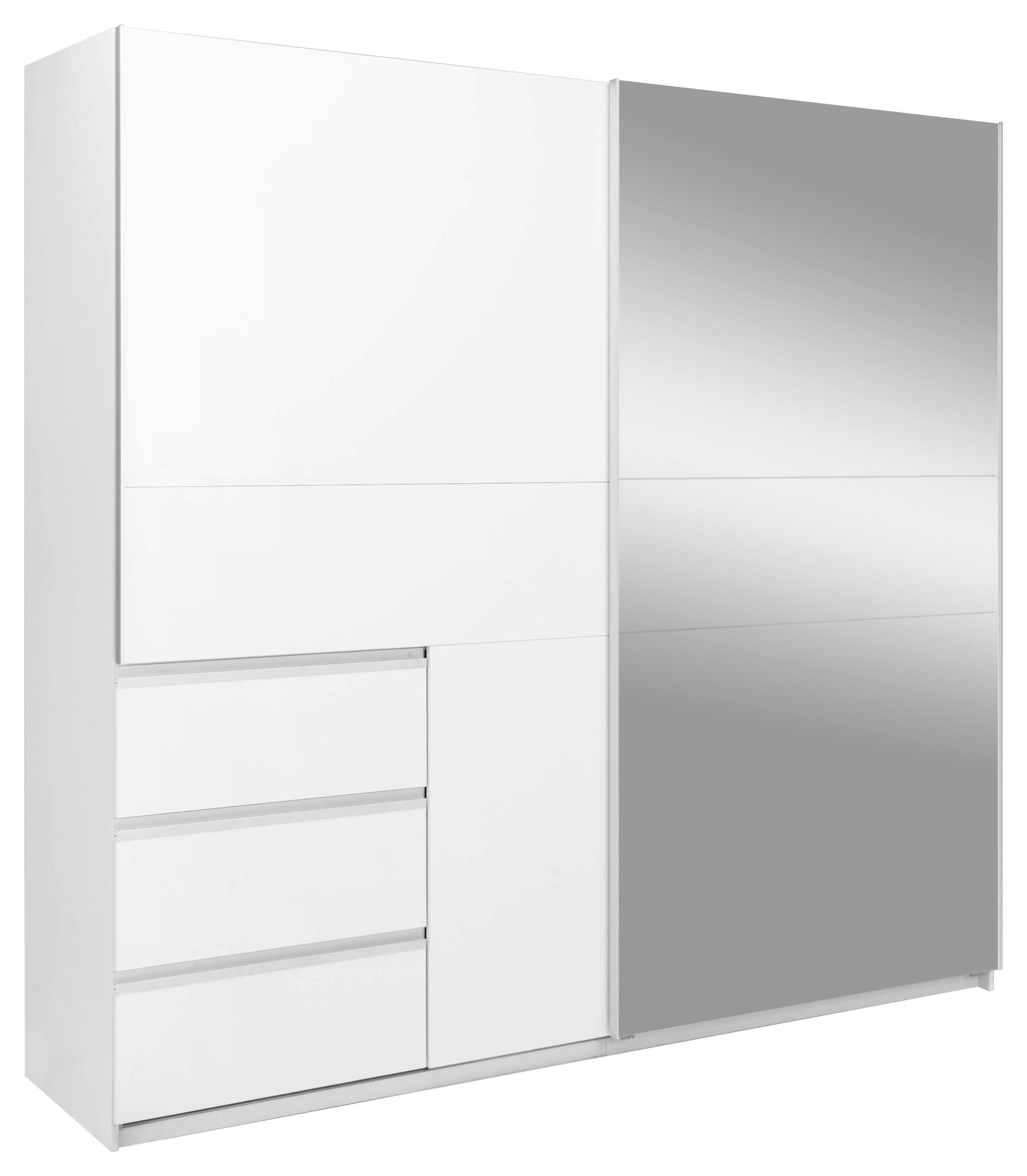 SCHIEBETÜRENSCHRANK Wilma Weiß B: 215cm - Weiß, MODERN, Holzwerkstoff (215/210/61,5cm) - P & B
