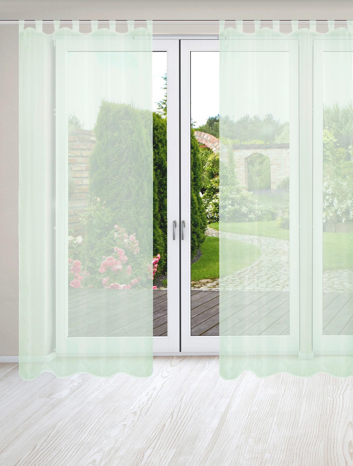 Schlaufenvorhang Nessi - Grün, Basics, Textil (135/245cm)