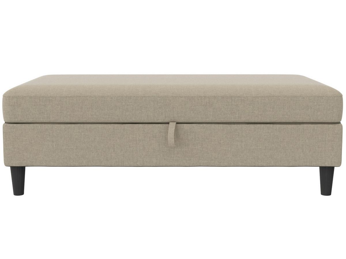Hocker Hannover Cappuccino, mit Stauraum - Schwarz/Cappuccino, Basics, Textil (130/43/69cm) - Livetastic