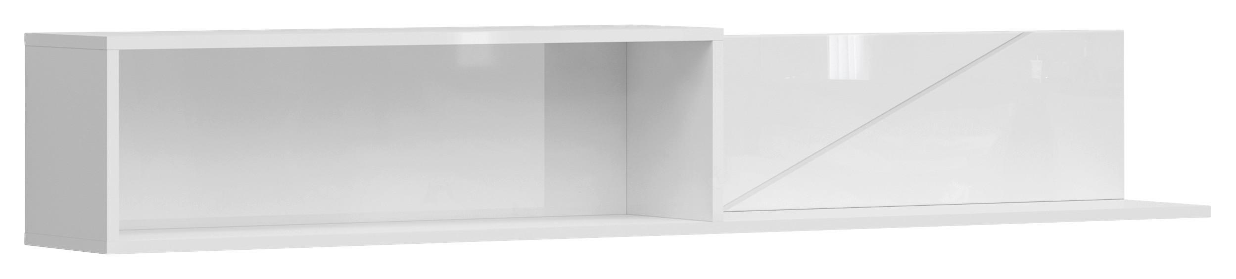 Wandboard Forn Shelf - Weiß Hochglanz/Weiß, Design, Holzwerkstoff (156/25/22cm)