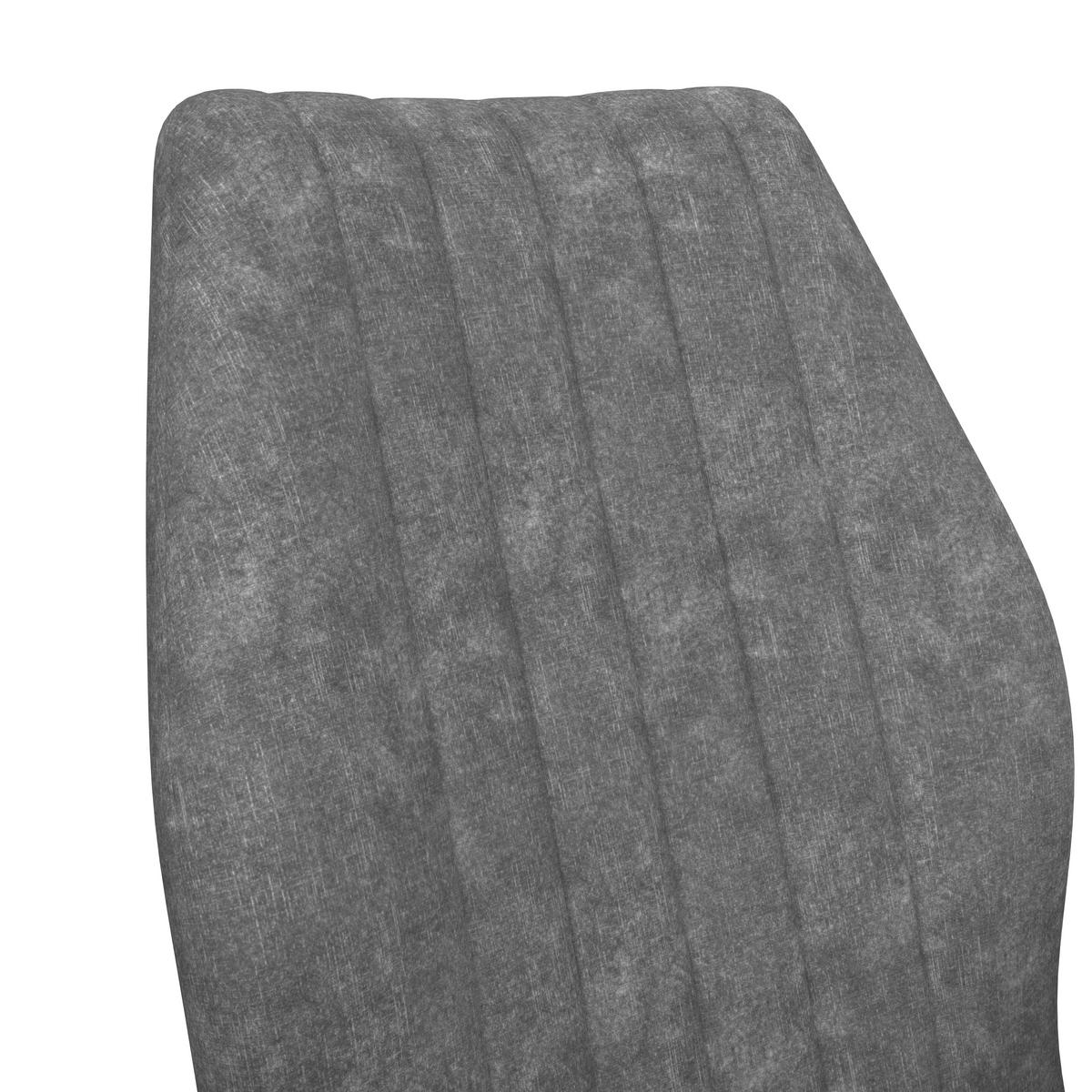 Armlehnstuhl Johanna 2 Grau/Schwarz, gepolstert, Samt - Schwarz/Grau, MODERN, Textil/Metall (57/90/60cm)