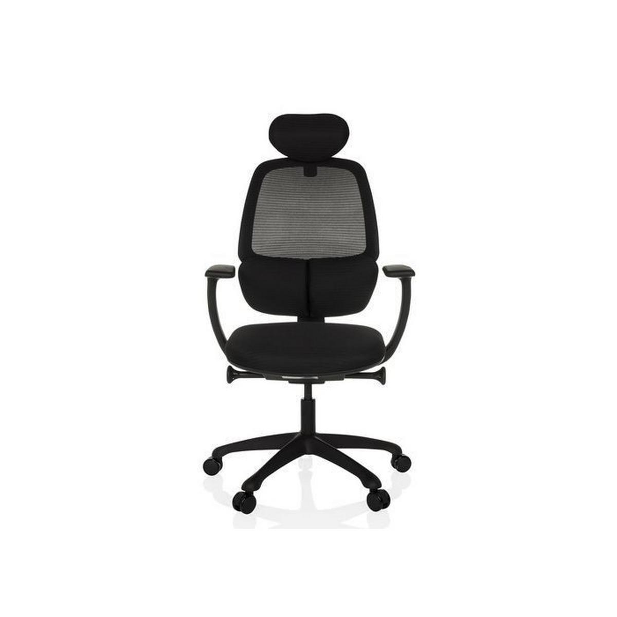 Drehstuhl Ri-Cover Schwarz B: 66 cm - Schwarz, MODERN, Kunststoff/Textil (66/114-129/67,5cm) - MID.YOU