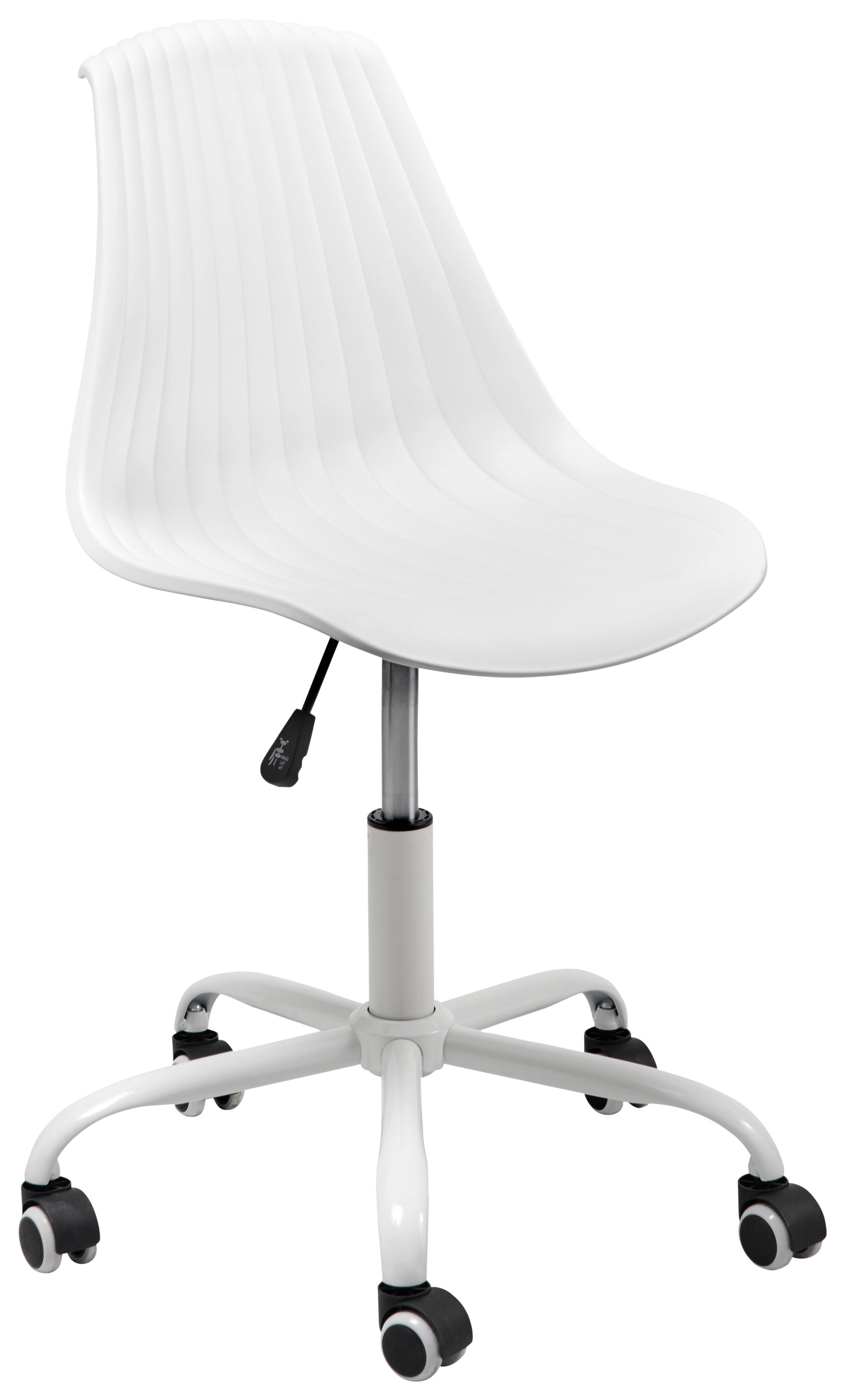 Drehstuhl Devon - Weiß, LIFESTYLE, Kunststoff/Metall (44/75-85/56cm) - Livetastic
