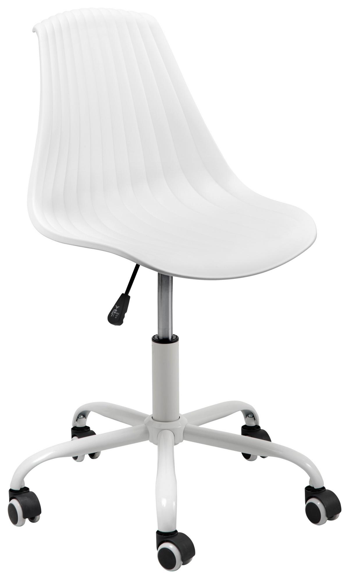 Drehstuhl Devon - Weiß, LIFESTYLE, Kunststoff/Metall (44/75-85/56cm) - Livetastic