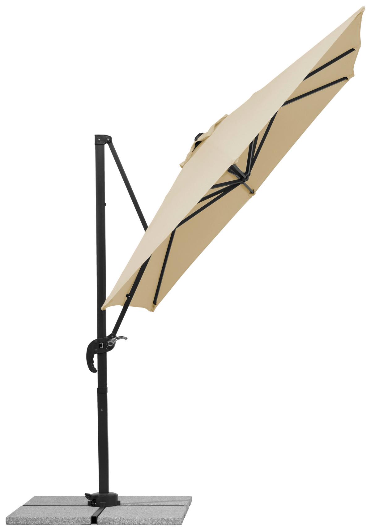 Ampelschirm Rhodos Junior Bxhxt: 300x239x230 Cm Naturfarben - Anthrazit/Naturfarben, Basics, Textil/Metall (300/239/230cm) - Schneider