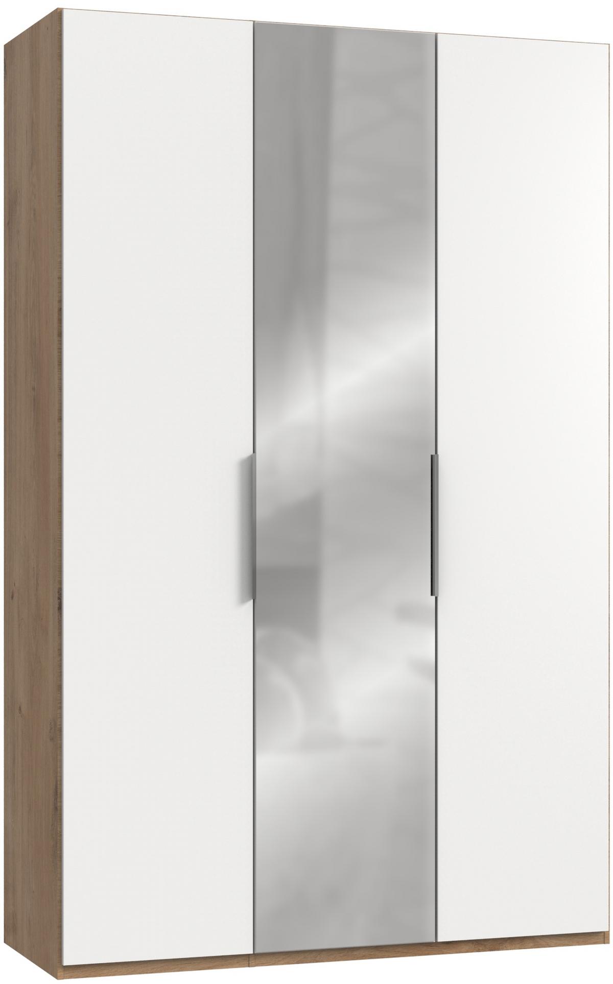 Drehtürenschrank B: 150 Cm Level Weiß/eichefarben - Eichefarben/Weiß, MODERN, Holzwerkstoff (150/236/58cm) - MID.YOU