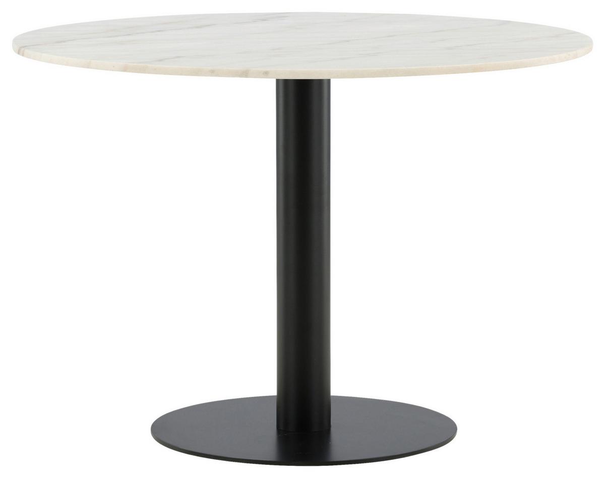Esstisch Estelle - Schwarz/Weiß, Design, Stein/Metall (106/106/75cm) - Livetastic