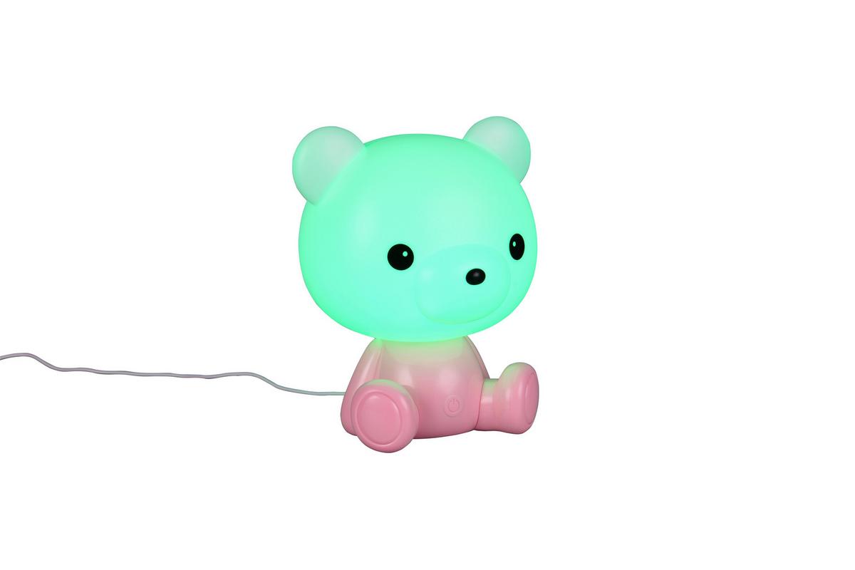 LED-Tischleuchte Cutie Weiß Pink B: 19 cm - Pink/Weiß, LIFESTYLE, Kunststoff (21/19/25,5cm)