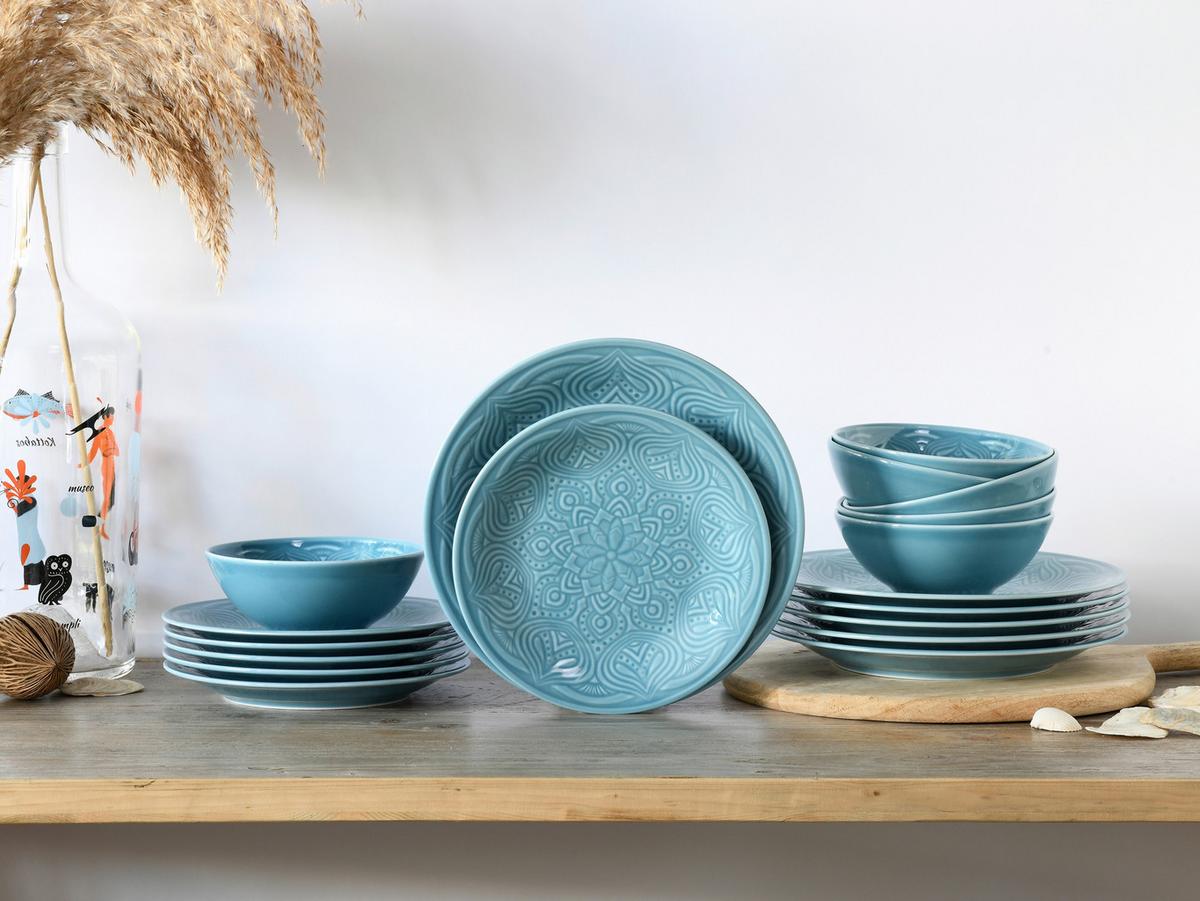 Tafelservice 21624 Orient Mandala - Hellblau, Trend, Keramik - Creatable