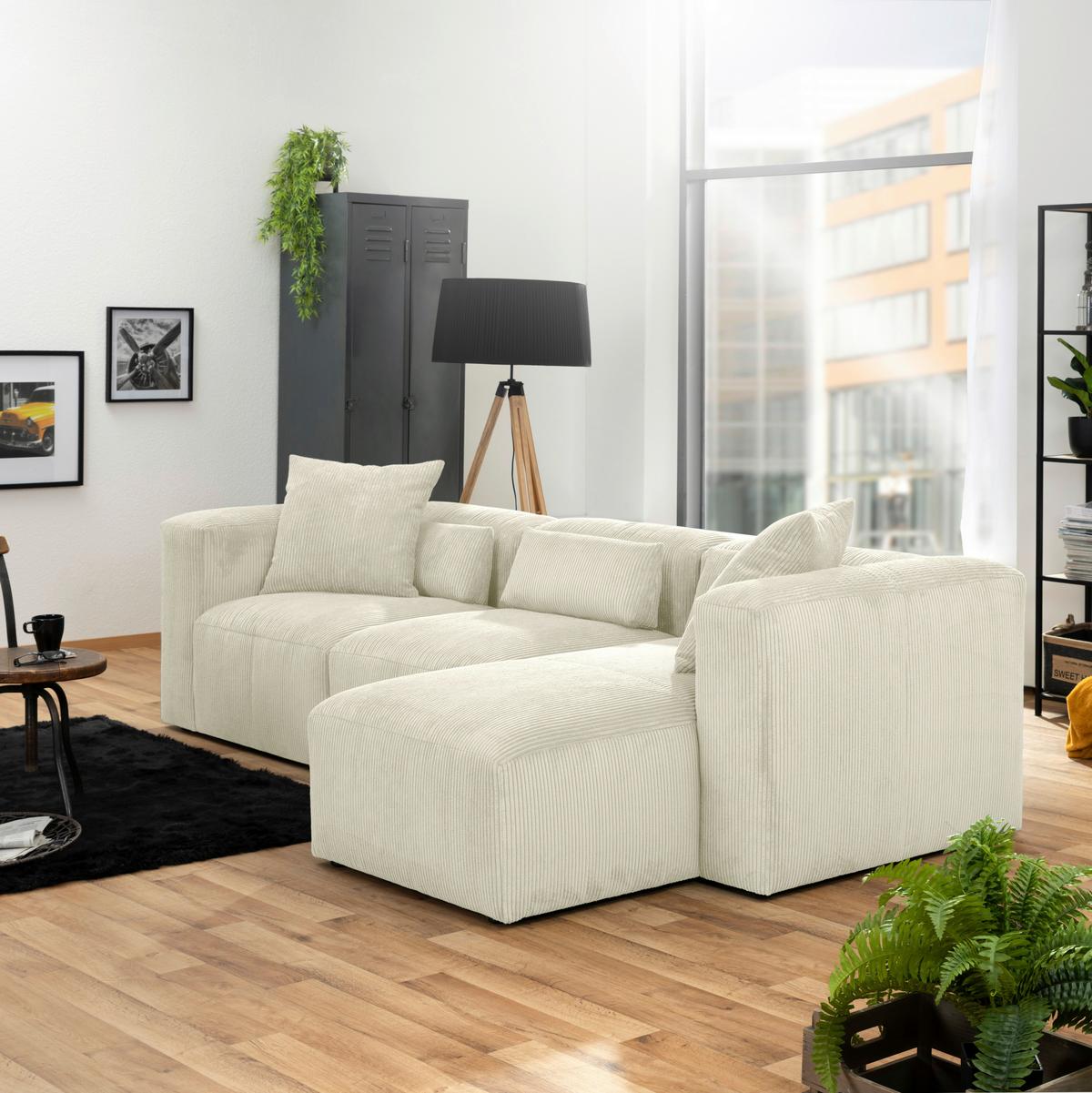 Zierkissen Lenata 55x55 Cm Cord Creme - Creme, Design, Textil (55/55cm) - Max Winzer