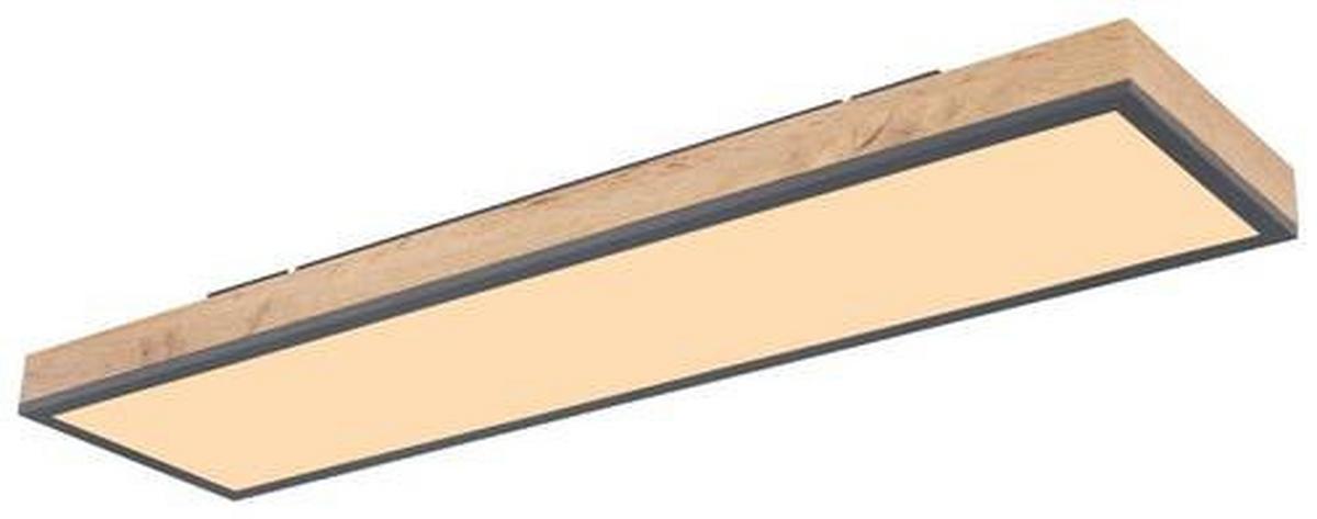 LED-Deckenleuchte Doro L: 80 cm mit Fernbedienung - Opal/Graphitfarben, Basics, Kunststoff/Metall (80/20cm) - Globo