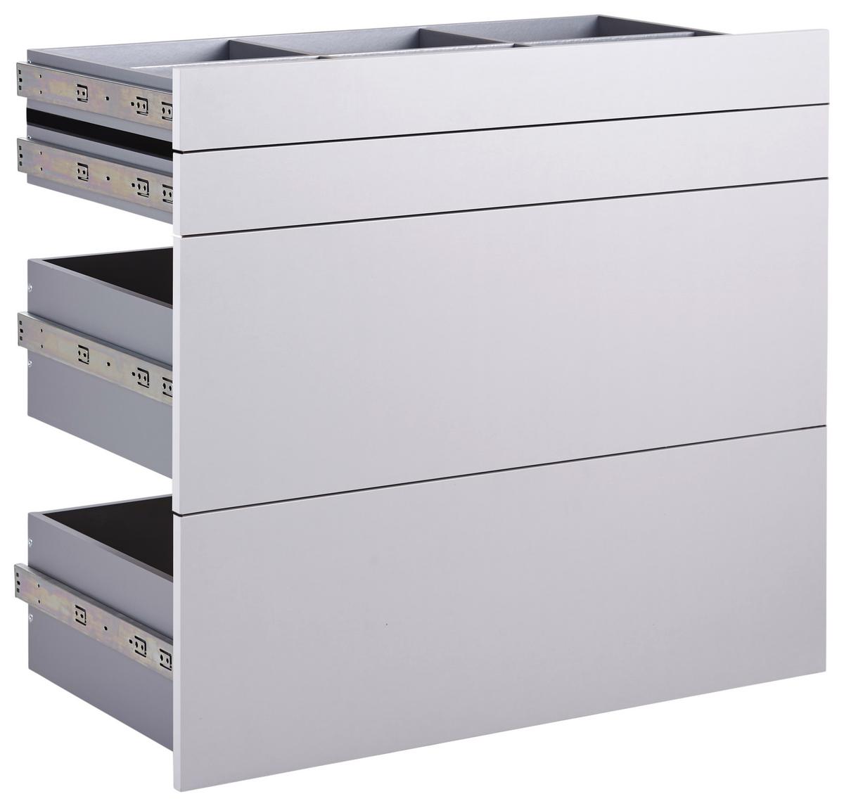Fiók Szett Unit - világosszürke, Modern, faalapú anyag (91/83/47cm) - Ondega