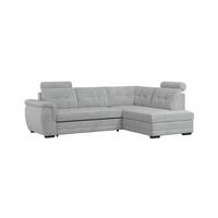 Ecksofa mit Schlaffunktion Falco new hellgrau 251x183 cm - Hellgrau/Schwarz, KONVENTIONELL, Textil (251/183cm) - Ondega