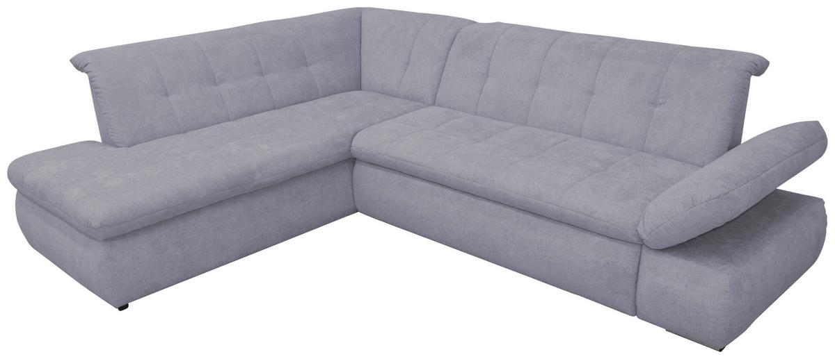 Ecksofa Mit Schlaffunktion Moric Grau Mikrofaser - Chromfarben/Grau, KONVENTIONELL, Textil (216/273cm) - MID.YOU