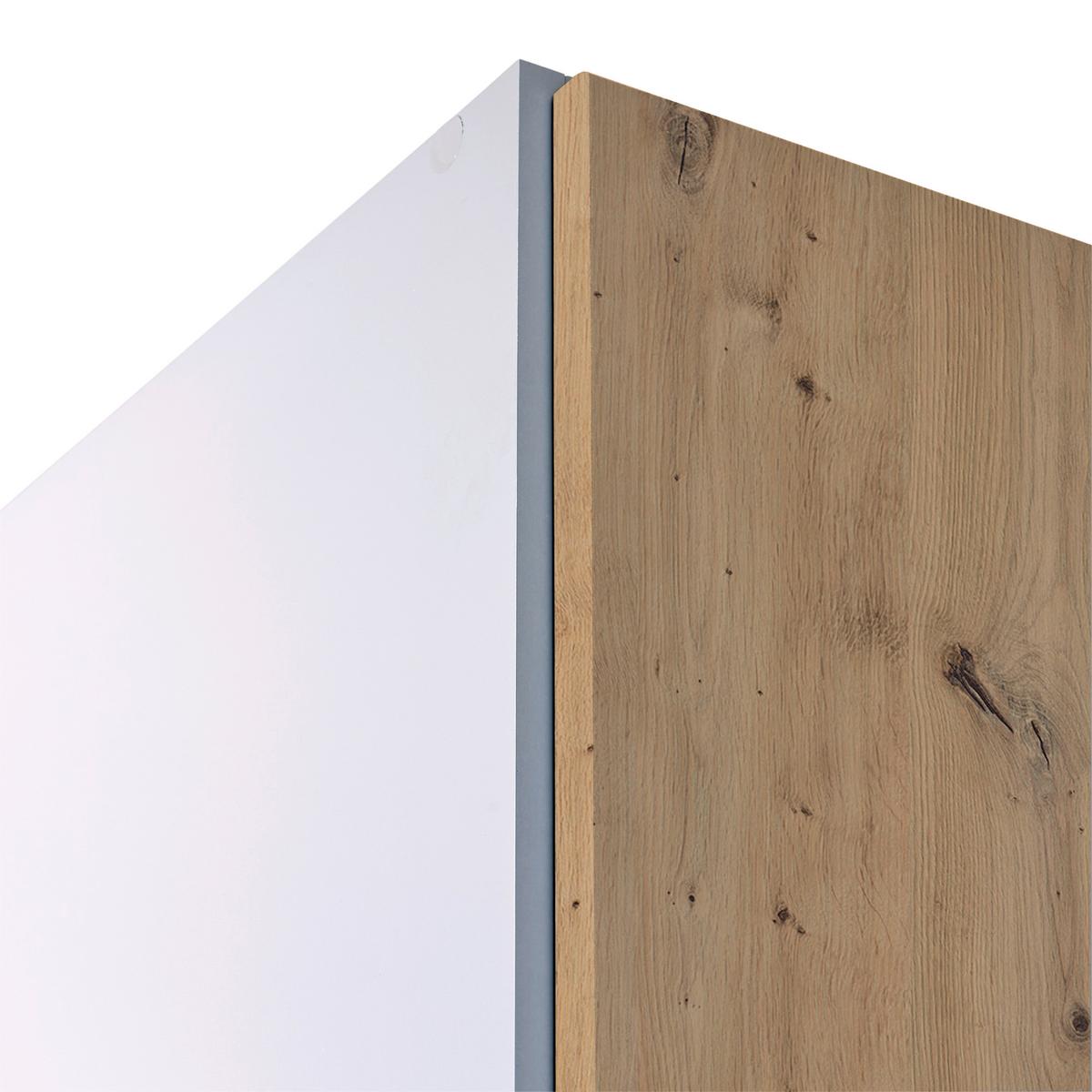 Drehtürenschrank m. Schubladen 226 cm Alabama Extra Hellgrau - Hellgrau/Eiche Artisan, MODERN, Holzwerkstoff (226/229/54cm)