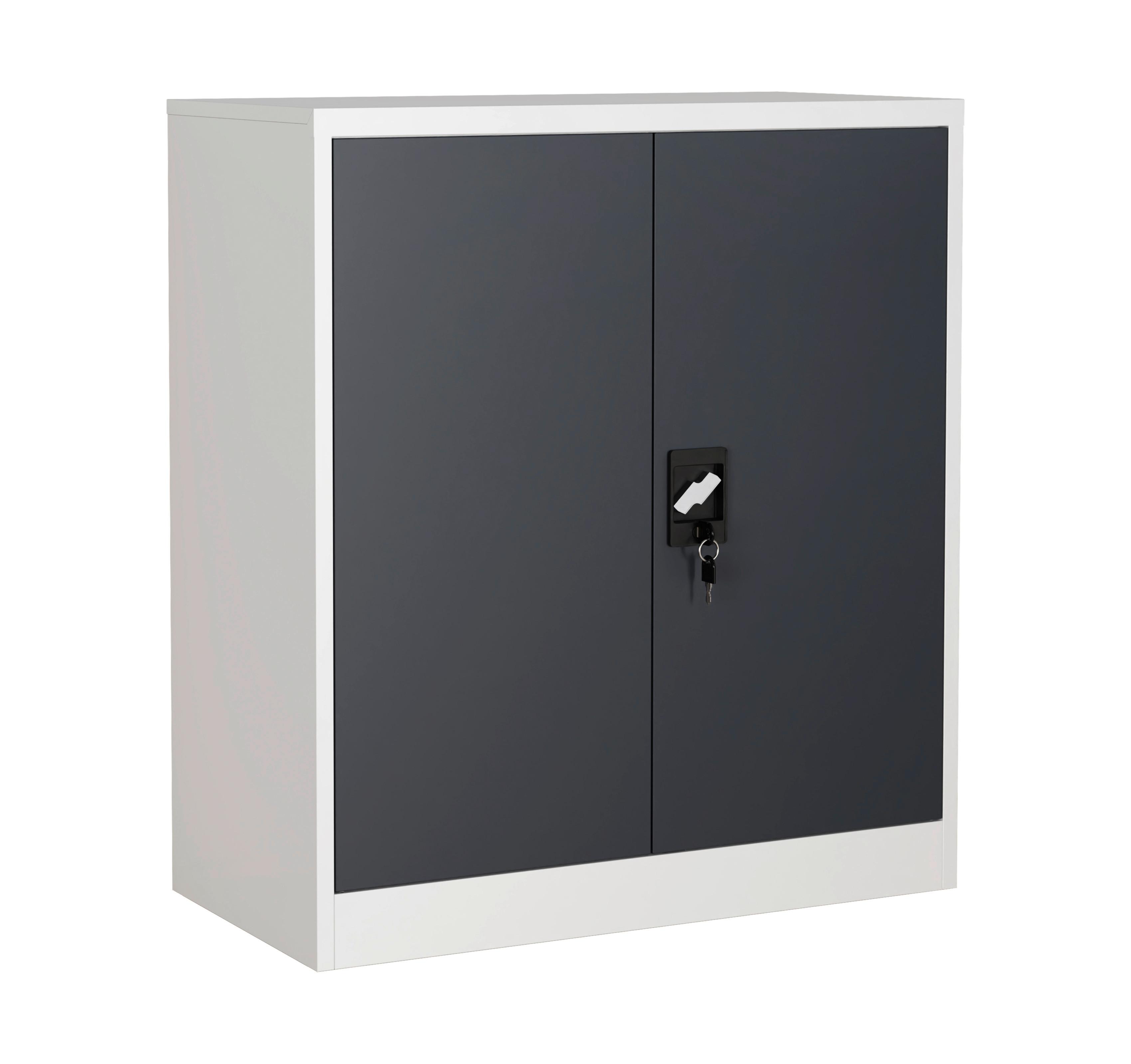 Aktenschrank Malivo Weiß/Anthrazit B: 80cm - Anthrazit/Weiß, KONVENTIONELL, Metall (80/90/40cm) - MID.YOU
