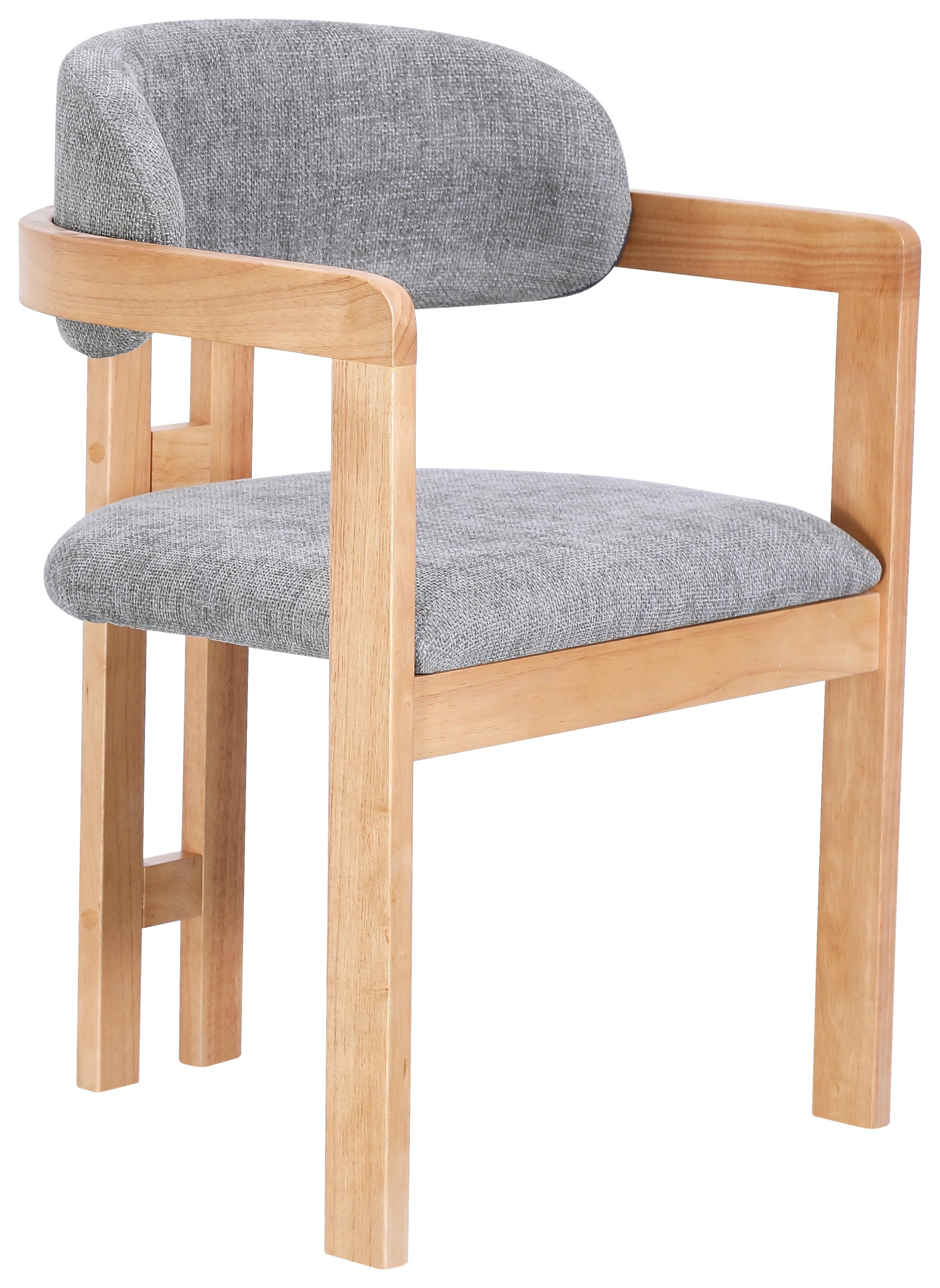 Armlehnstuhl Sally Grau gepolstert - Eichefarben/Grau, MODERN, Holz/Textil (60/80/52cm) - MID.YOU