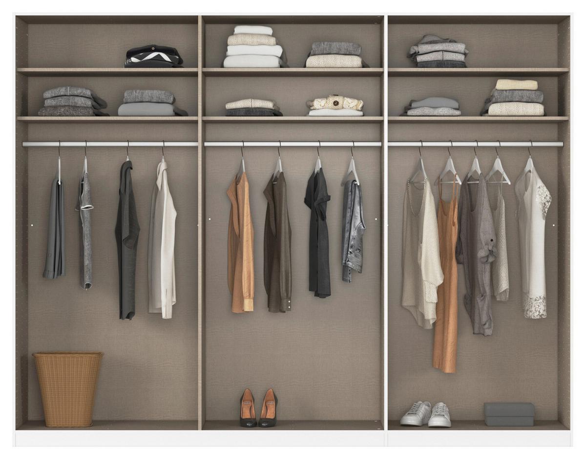 Drehtürenschrank Versity-D Eiche Artisan/Marmoroptik 6trg - Silberfarben/Eiche Artisan, Trend, Holzwerkstoff (271/229/54cm) - James Wood