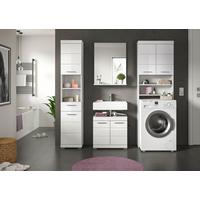 Badezimmer Scout Weiß B: 160 Cm - Weiß Hochglanz/Silberfarben, MODERN, Glas/Holzwerkstoff (160cm) - MID.YOU