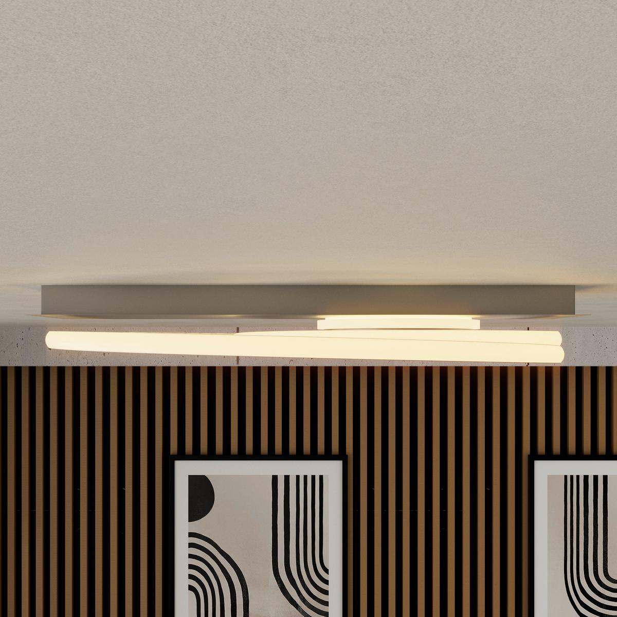 LED-Deckenleuchte CAMILLA - Silberfarben/Alufarben, Basics, Kunststoff/Metall (65/60/6cm) - Luca Bessoni
