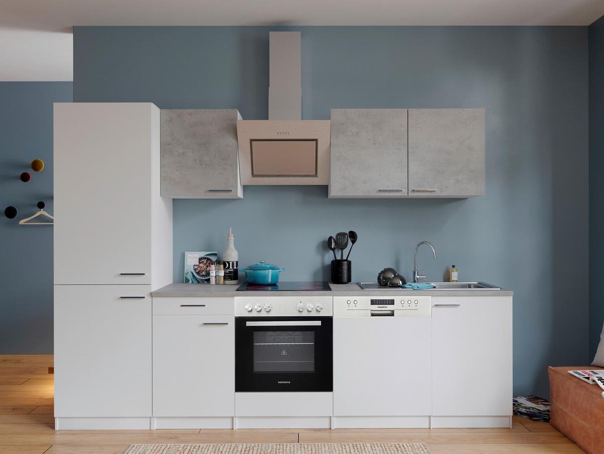 Küchenblock Malia Küchenblock 280 Cm - Hellgrau/Graphitfarben, Basics, Holzwerkstoff (280cm) - Respekta