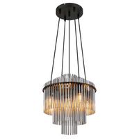 Hängeleuchte 15698h2 Gorley - Schwarz/Grau, Basics, Glas/Kunststoff (40/120cm) - Globo