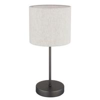 Tischleuchte Exkl. 1xe27, 25w - Schwarzchrom/Creme, Design, Kunststoff/Textil (17/37cm) - Globo