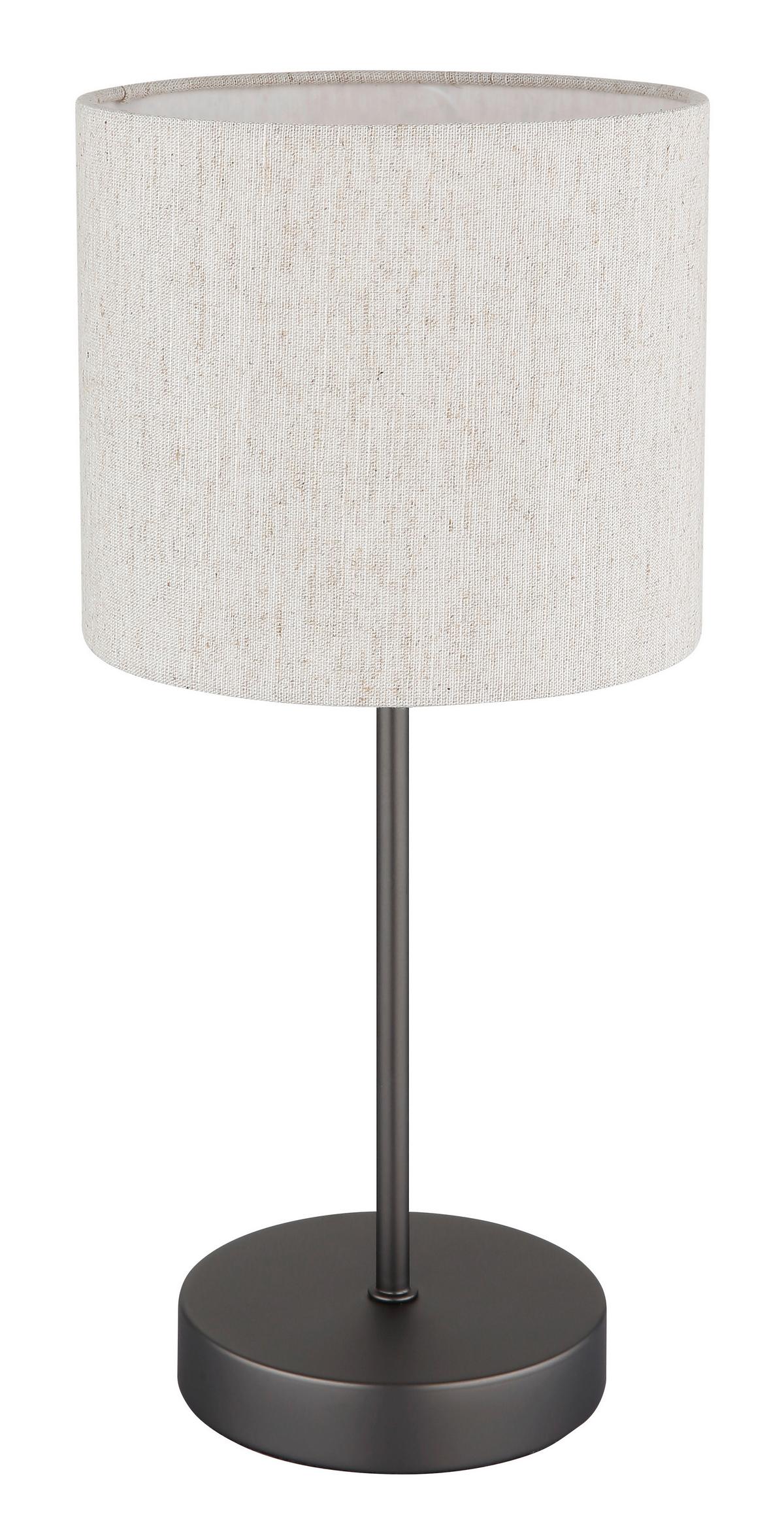 Tischleuchte Exkl. 1xe27, 25w - Schwarzchrom/Creme, Design, Kunststoff/Textil (17/37cm) - Globo