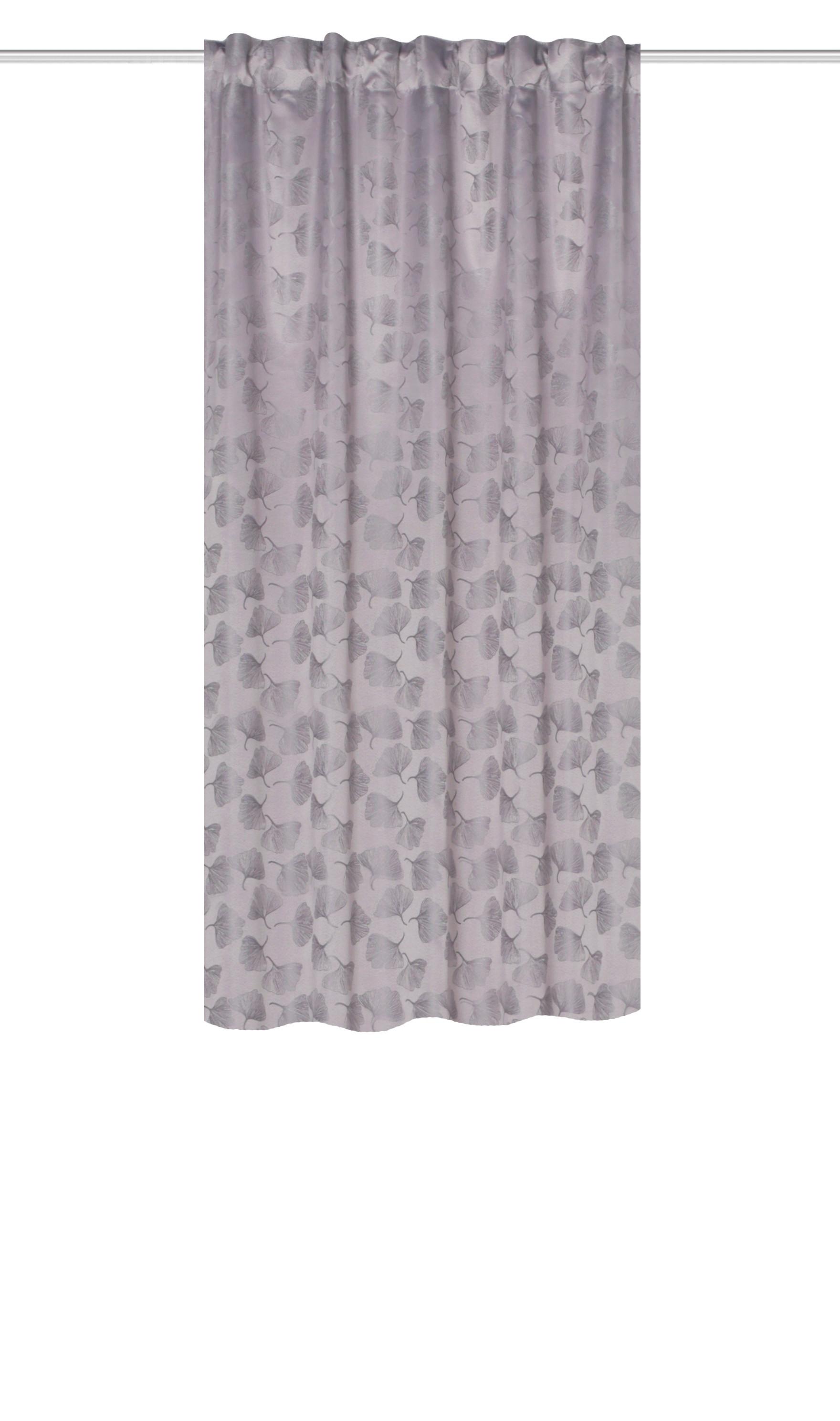 Fertigvorhang Gingko - Grau, Trend, Textil (135/175cm)