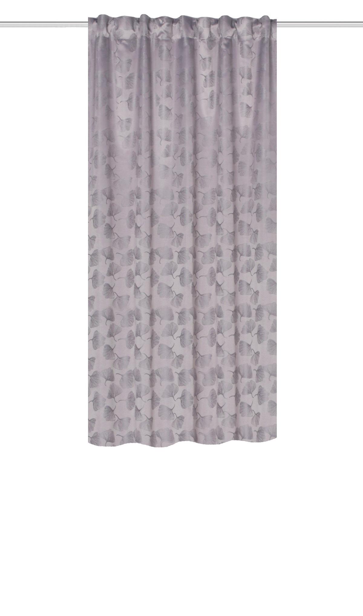 Fertigvorhang Gingko - Grau, Trend, Textil (135/175cm)