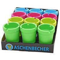 Wind-Aschenbecher Fortunata Kunststoff Versch. Farben Ø8cm - Blau/Pink, KONVENTIONELL, Kunststoff (8/11cm)