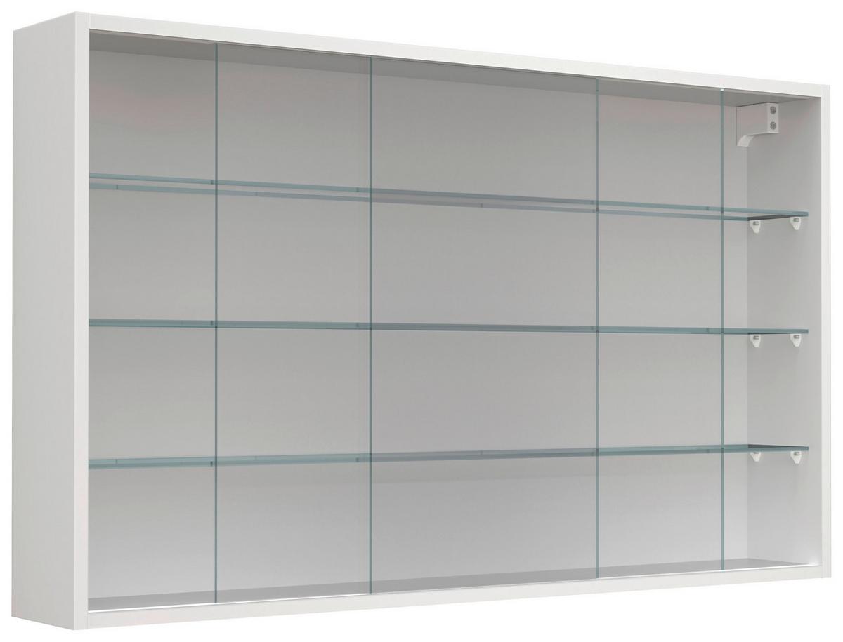 Hängevitrine Drivalo Weiß B: 100 cm - Transparent/Weiß, Design, Glas/Holzwerkstoff (100/60/15cm) - MID.YOU