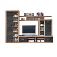 Vitrinkombináció Cancan - diófa színű, Modern, fa (284/195/40cm)