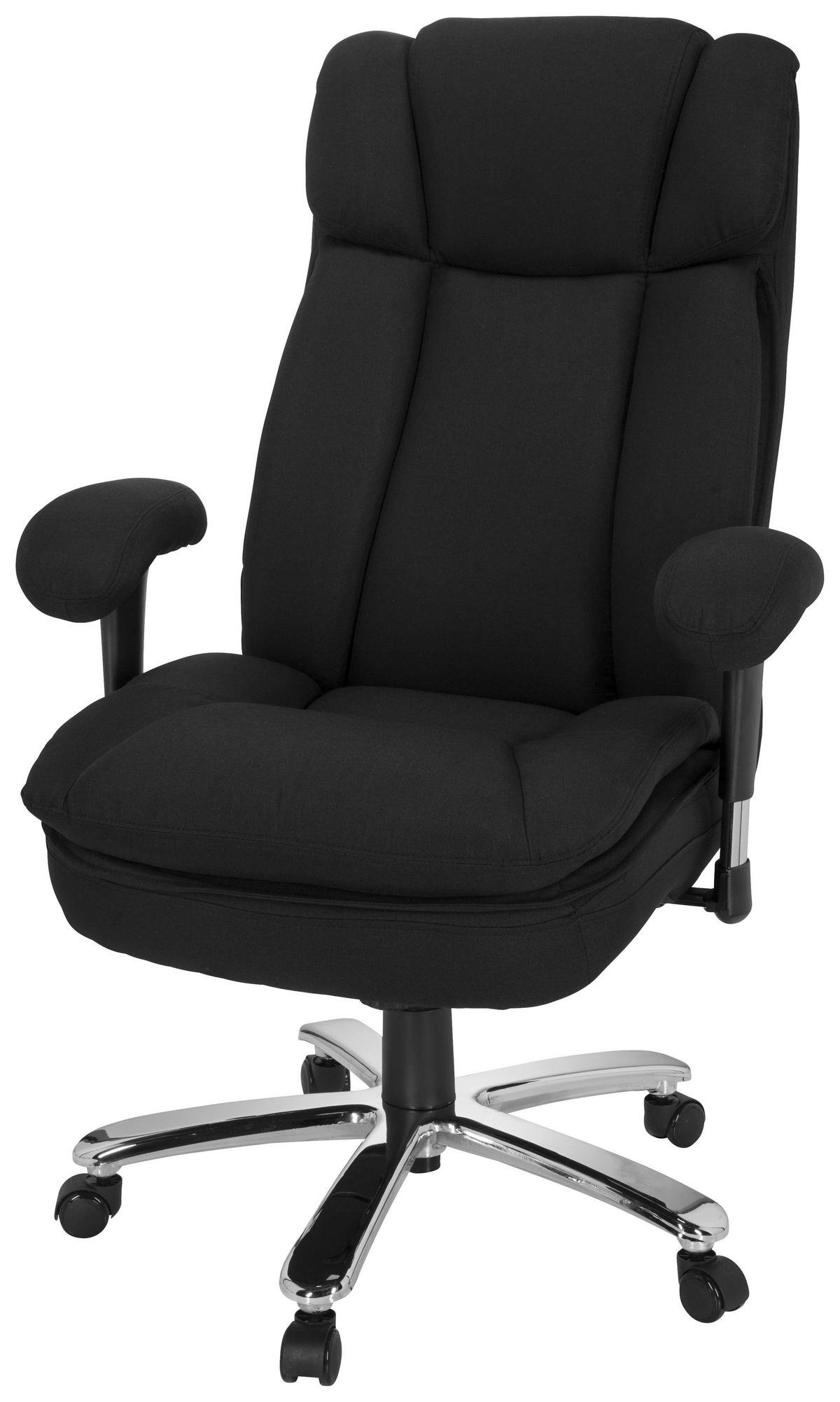 Chefsessel Builder Xxl I Schwarz - Silberfarben/Schwarz, MODERN, Kunststoff/Textil (76/123/81cm) - MID.YOU