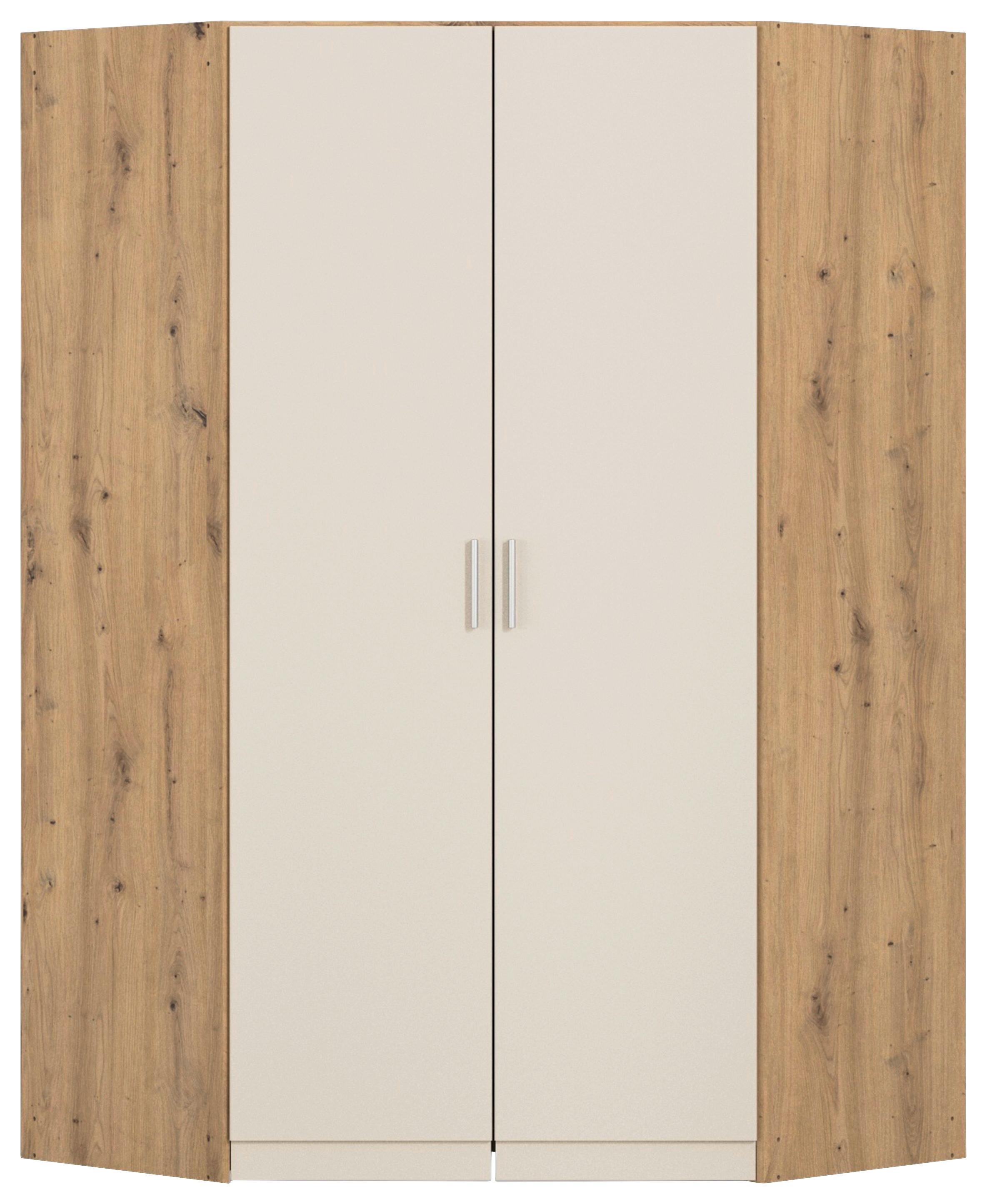 Eckkleiderschrank Celle Matt Champagner B: 117 cm - Champagner/Eiche Artisan, Trend, Holzwerkstoff (117/197/117cm)