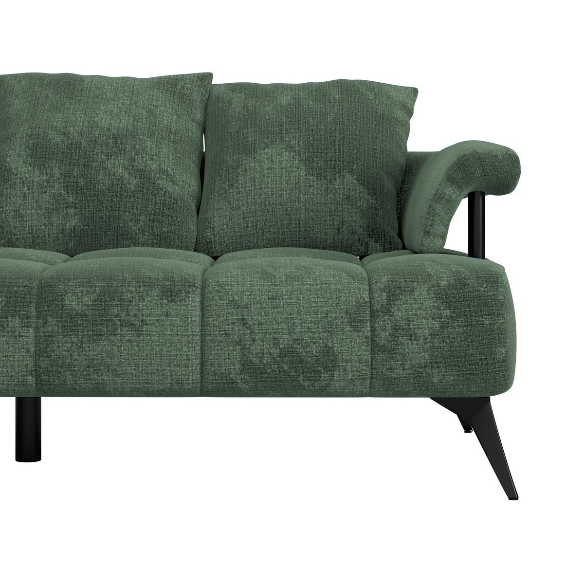 Sedacia súprava VANESSA NEW potrebná š. dverí 90 cm, ľavá - čierna/zelená, Modern, kov/textil (200/297cm)
