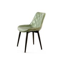 Sada židlí zelená - světle zelená, Lifestyle, kov/kůže (51/80/60cm)