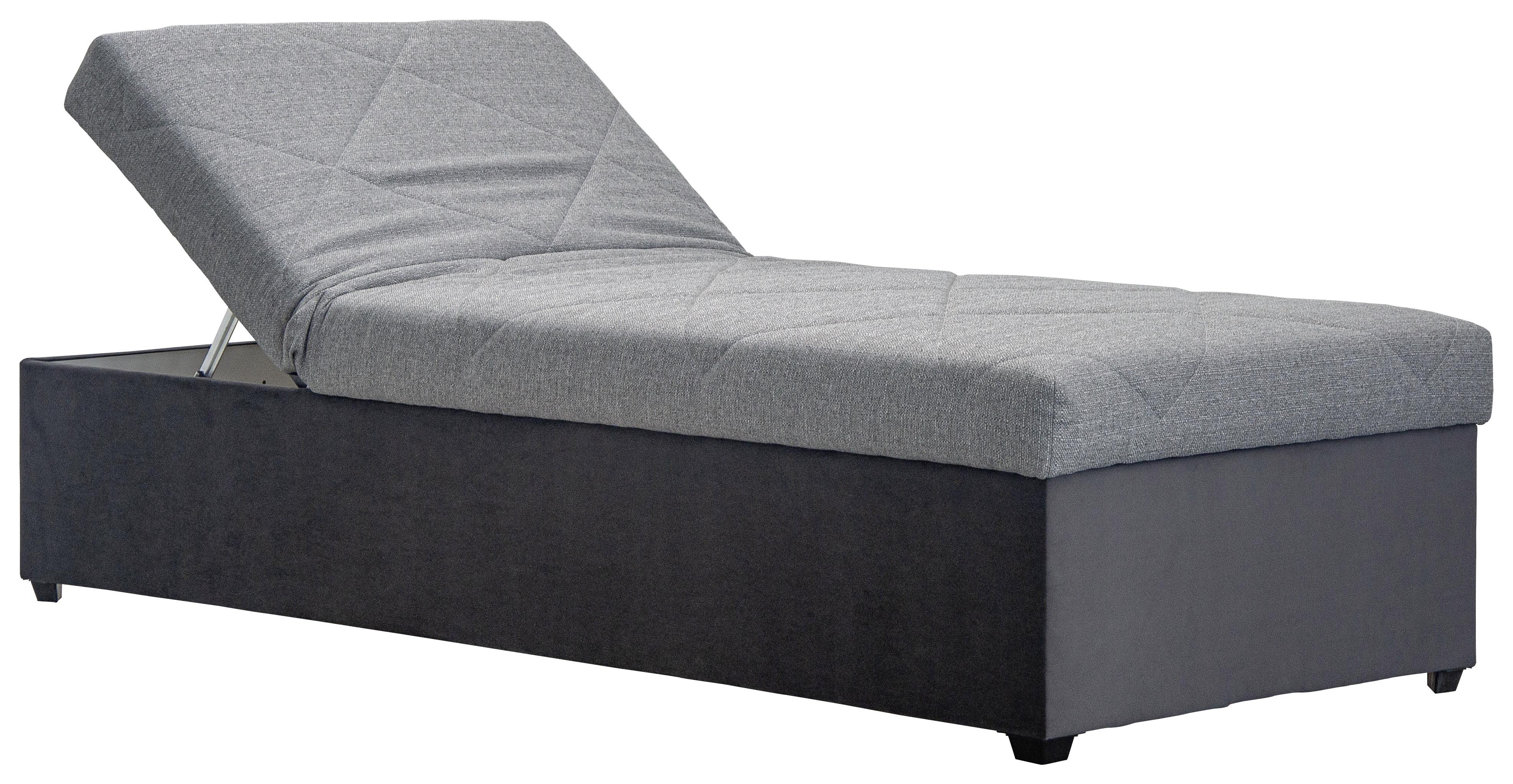 Váľanda S Polohovateľným Záhlavím Ema, Sivá - čierna/sivá, drevo (90/200cm)