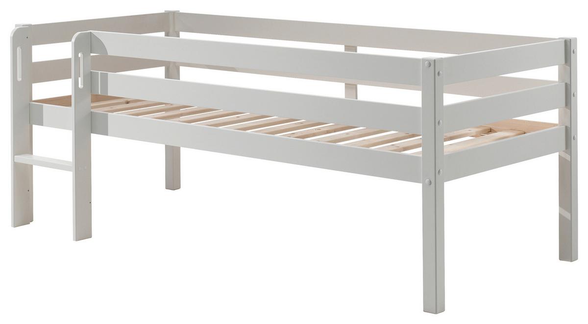 Hochbett Pino Weiß Lackiert 90x200cm - Weiß, MODERN, Holz/Holzwerkstoff (90/200cm) - Vipack