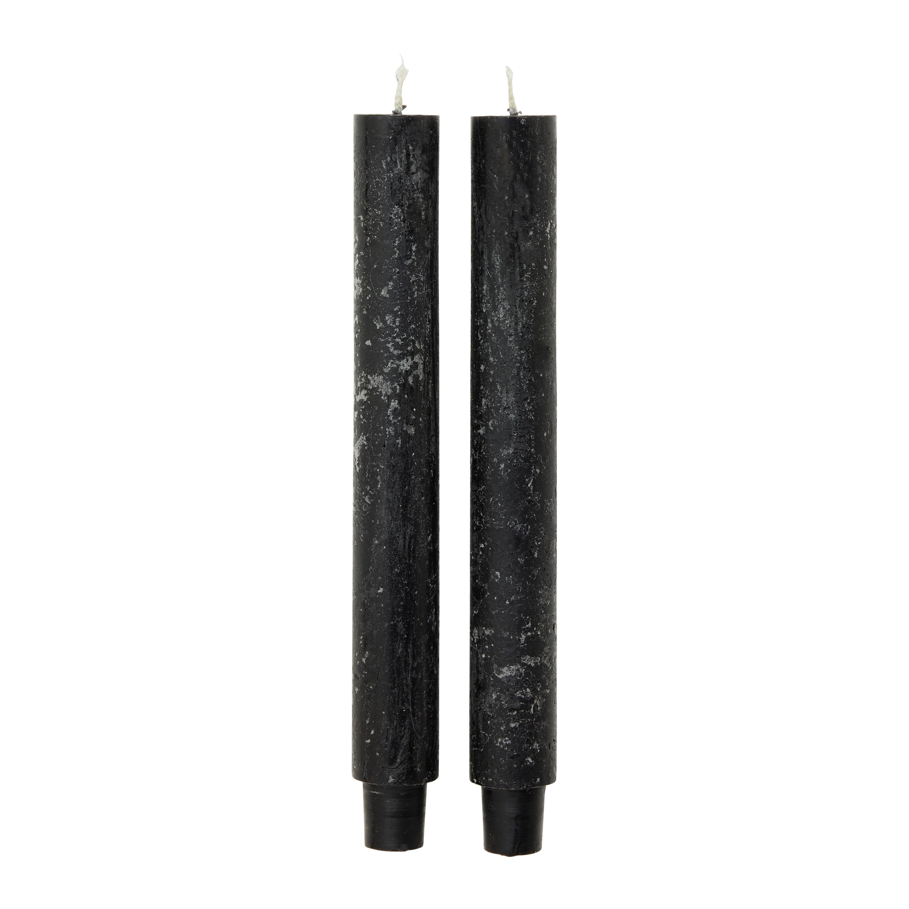 SADA DLOUHÝCH SVÍČEK MICHELLE - černá, Moderní, přírodní materiály (3/25cm) - Modern Living