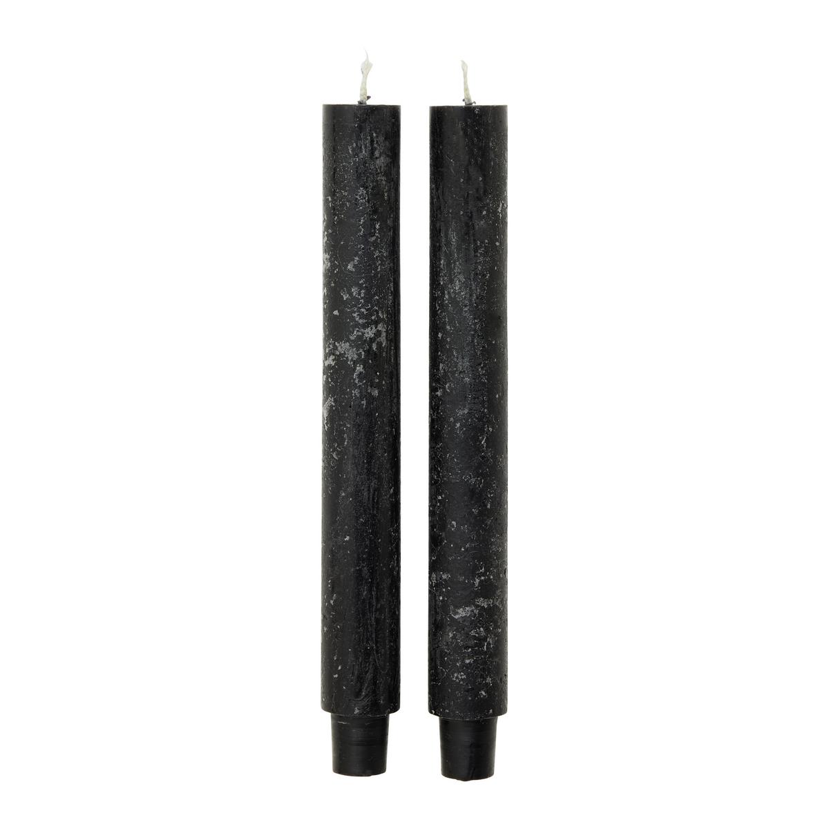 SADA DLOUHÝCH SVÍČEK MICHELLE - černá, Moderní, přírodní materiály (3/25cm) - Modern Living